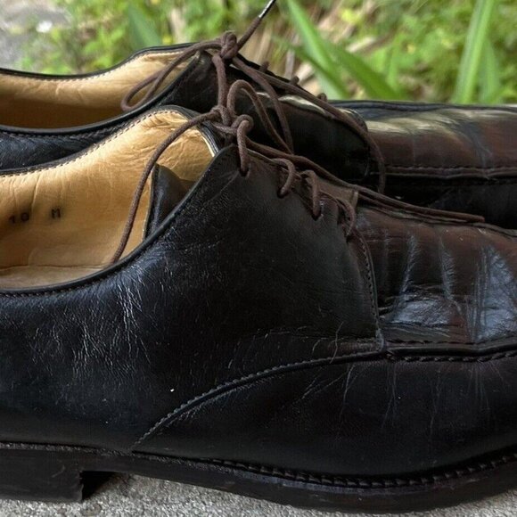 Alfani Men\'s Black Leather Lace Up Dress Shoes Oxfords Italy Made Size 10 M main image 4